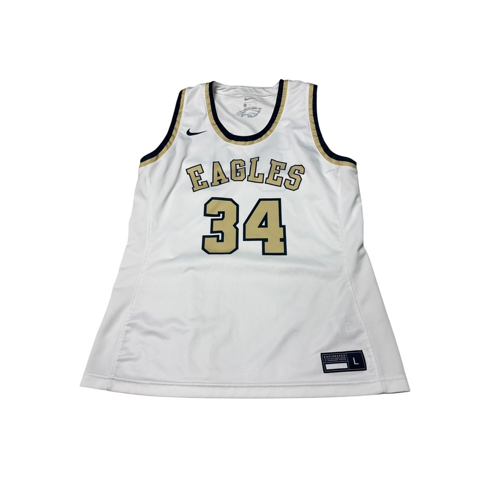 Nike Eagles Basketball Jersey White Gold Black Number 34 Mens Large AV2183-100